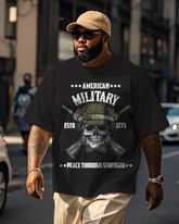 War - themed Silhouettes  Men's Plus Size Short Sleeve T-Shirt