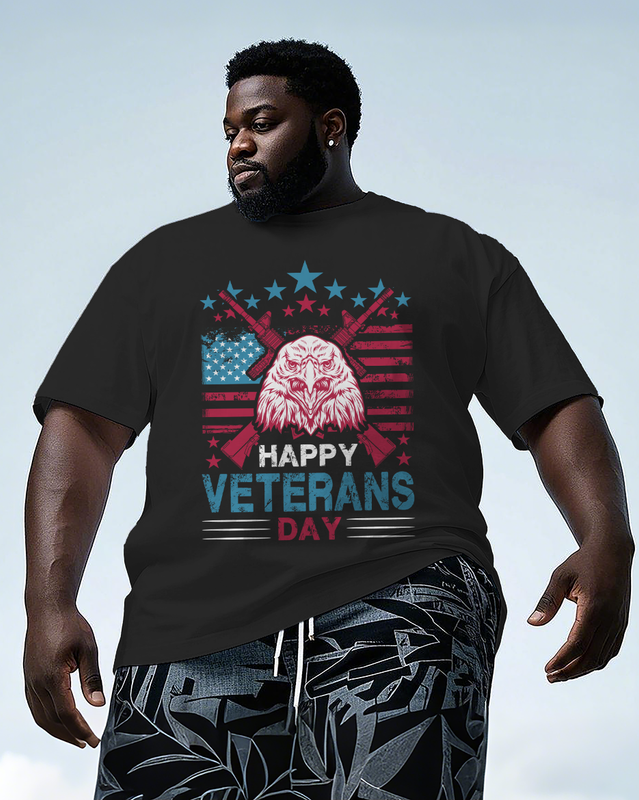 War - themed Silhouettes  Men's Plus Size Short Sleeve T-Shirt