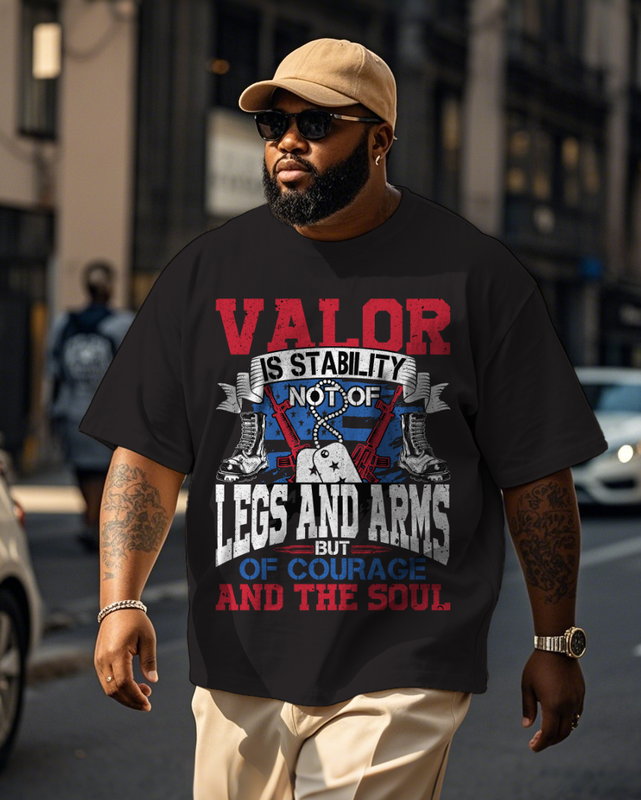 War - themed Silhouettes  Men's Plus Size Short Sleeve T-Shirt