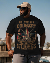 War - themed Silhouettes  Men's Plus Size Short Sleeve T-Shirt
