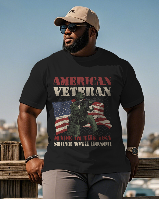 War - themed Silhouettes  Men's Plus Size Short Sleeve T-Shirt
