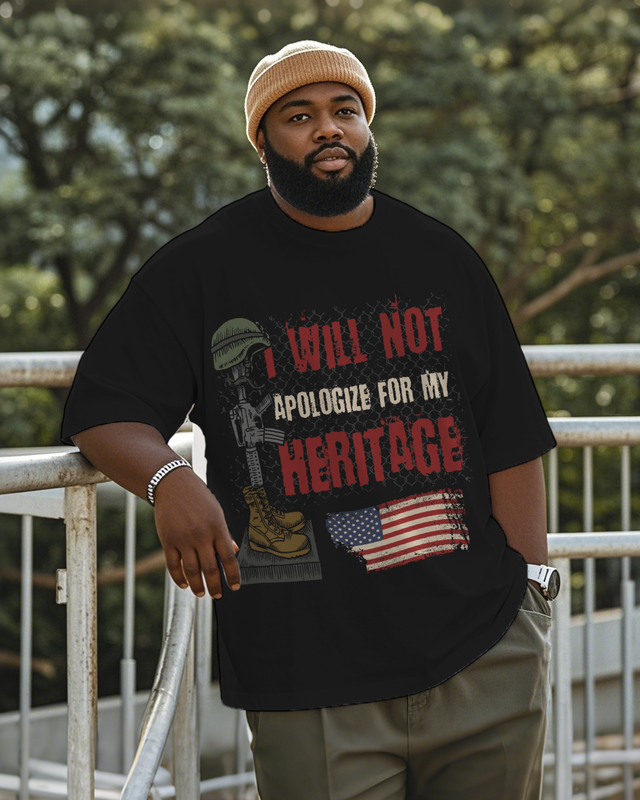 War - themed Silhouettes  Men's Plus Size Short Sleeve T-Shirt