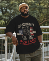 War - themed Silhouettes  Men's Plus Size Short Sleeve T-Shirt