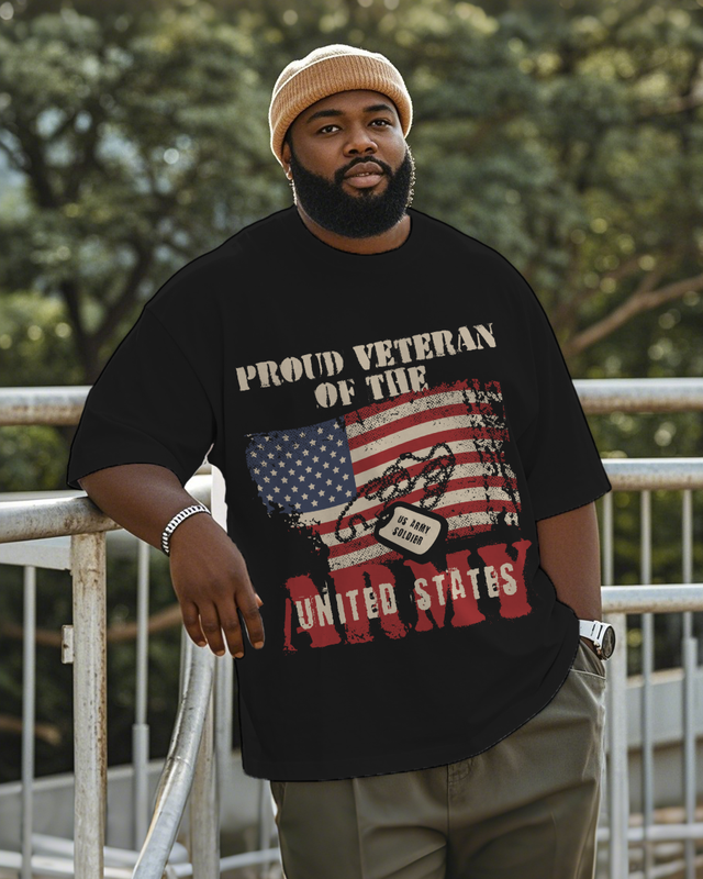 War - themed Silhouettes  Men's Plus Size Short Sleeve T-Shirt