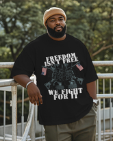 War - themed Silhouettes  Men's Plus Size Short Sleeve T-Shirt