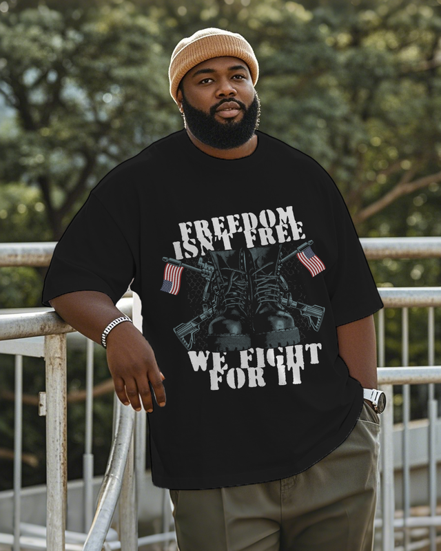 War - themed Silhouettes  Men's Plus Size Short Sleeve T-Shirt