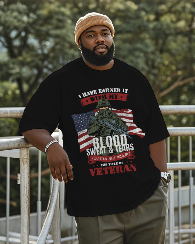 War - themed Silhouettes  Men's Plus Size Short Sleeve T-Shirt