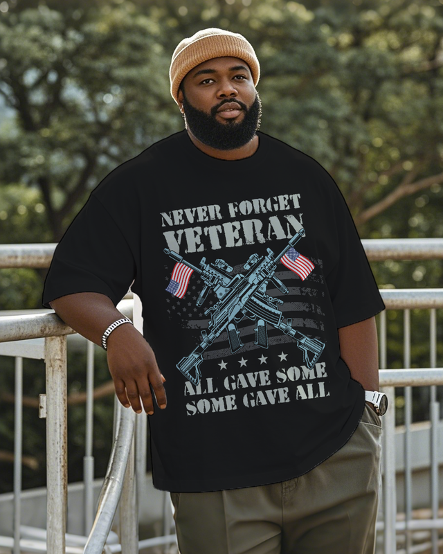 War - themed Silhouettes  Men's Plus Size Short Sleeve T-Shirt
