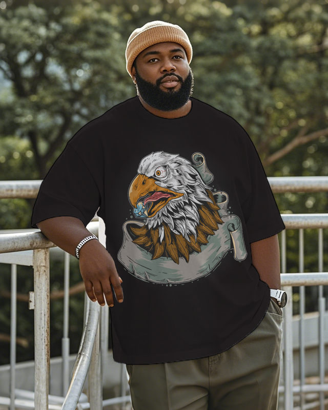 War - themed Silhouettes  Men's Plus Size Short Sleeve T-Shirt