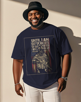 War - themed Silhouettes  Men's Plus Size Short Sleeve T-Shirt