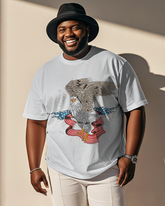 War - themed Silhouettes  Men's Plus Size Short Sleeve T-Shirt
