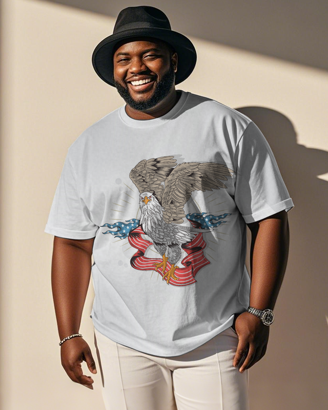 War - themed Silhouettes  Men's Plus Size Short Sleeve T-Shirt