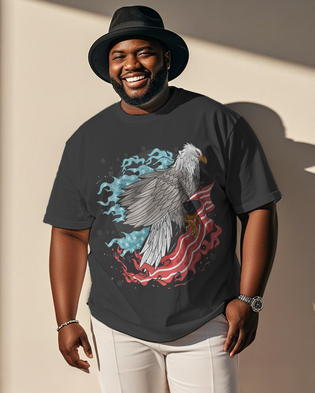 War - themed Silhouettes  Men's Plus Size Short Sleeve T-Shirt