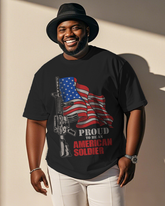 War - themed Silhouettes  Men's Plus Size Short Sleeve T-Shirt