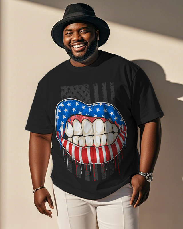 War - themed Silhouettes  Men's Plus Size Short Sleeve T-Shirt
