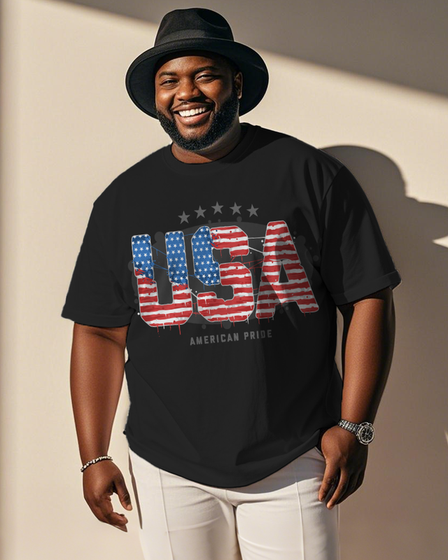 War - themed Silhouettes  Men's Plus Size Short Sleeve T-Shirt