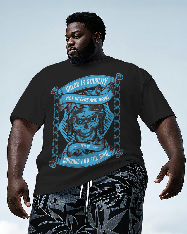 War - themed Silhouettes  Men's Plus Size Short Sleeve T-Shirt