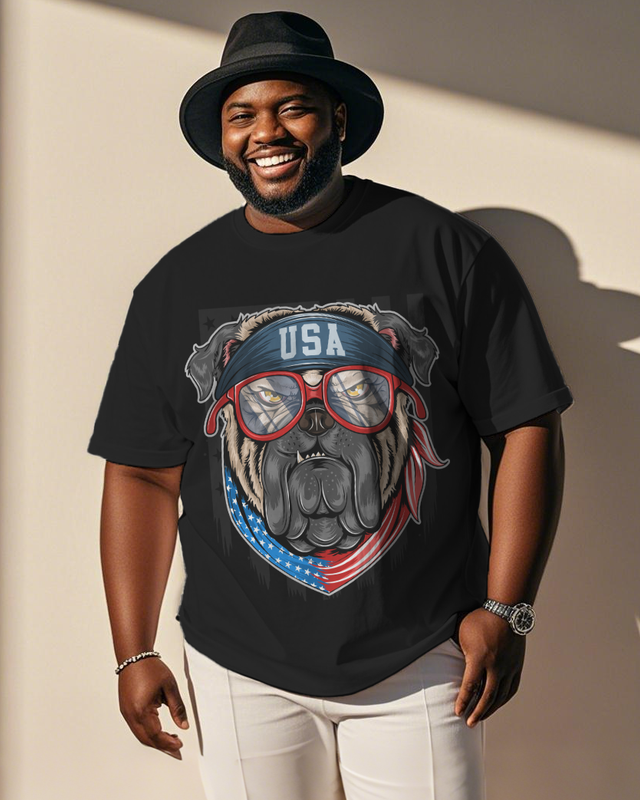 War - themed Silhouettes  Men's Plus Size Short Sleeve T-Shirt