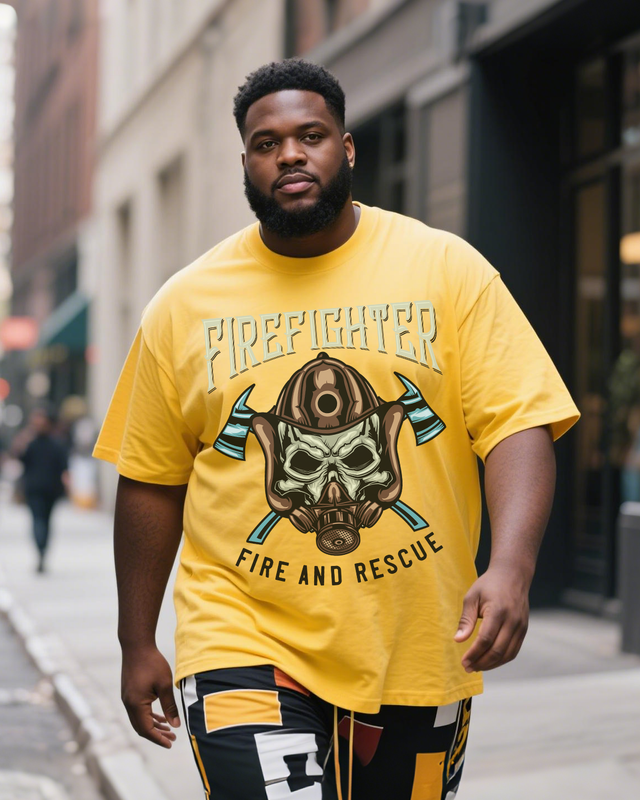 Firefighter Men's Plus Size Short Sleeve T-Shirt