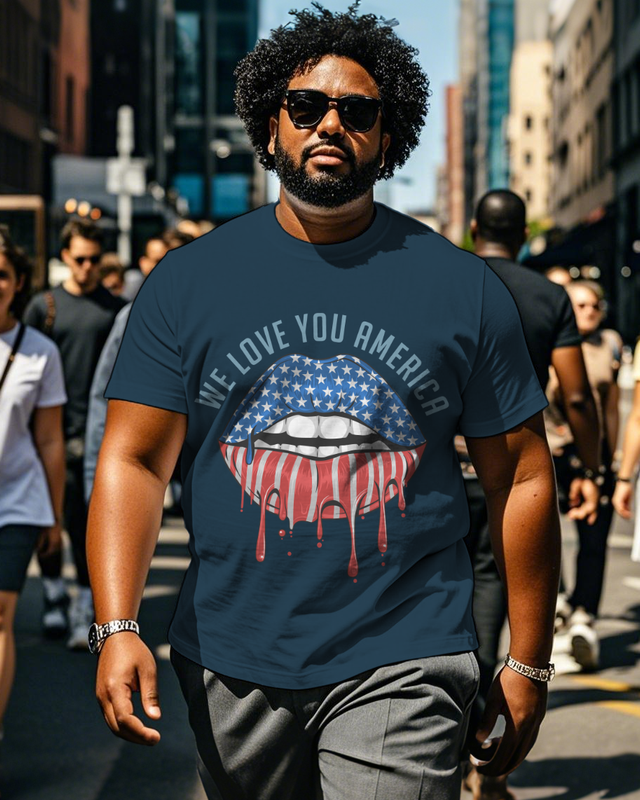 War - themed Silhouettes  Men's Plus Size Short Sleeve T-Shirt