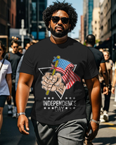 War - themed Silhouettes  Men's Plus Size Short Sleeve T-Shirt