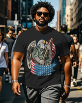 War - themed Silhouettes  Men's Plus Size Short Sleeve T-Shirt
