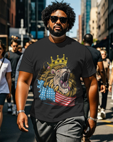 War - themed Silhouettes  Men's Plus Size Short Sleeve T-Shirt