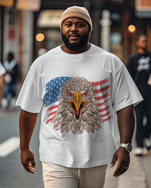 War - themed Silhouettes  Men's Plus Size Short Sleeve T-Shirt