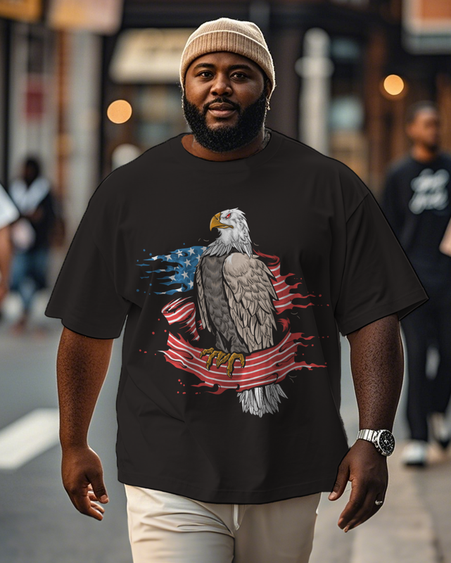 War - themed Silhouettes  Men's Plus Size Short Sleeve T-Shirt