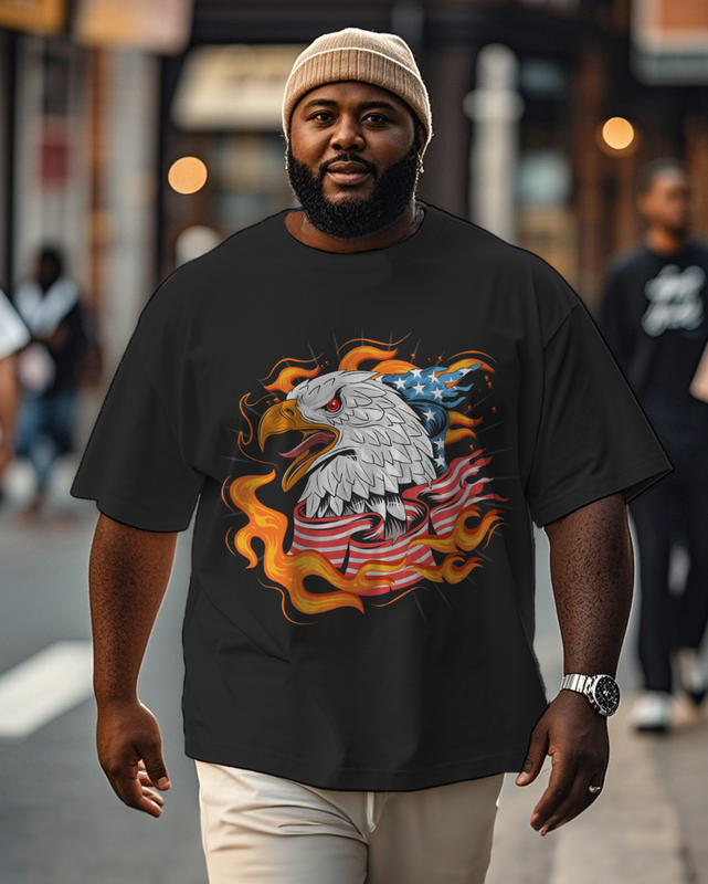 War - themed Silhouettes  Men's Plus Size Short Sleeve T-Shirt