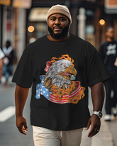 War - themed Silhouettes  Men's Plus Size Short Sleeve T-Shirt