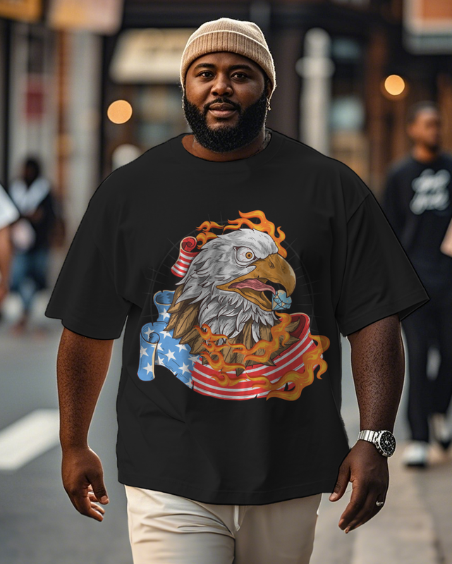 War - themed Silhouettes  Men's Plus Size Short Sleeve T-Shirt