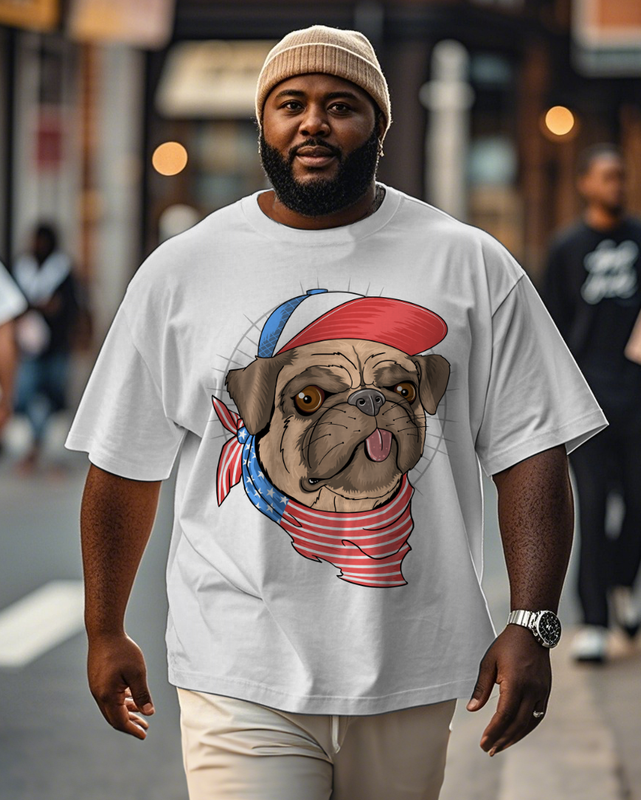War - themed Silhouettes  Men's Plus Size Short Sleeve T-Shirt