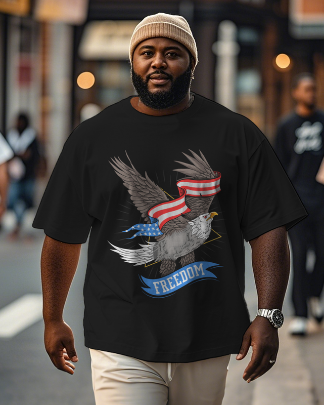 War - themed Silhouettes  Men's Plus Size Short Sleeve T-Shirt