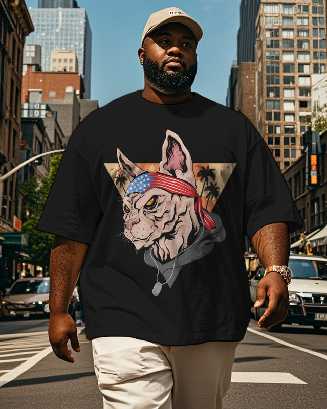 War - themed Silhouettes  Men's Plus Size Short Sleeve T-Shirt
