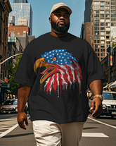 War - themed Silhouettes  Men's Plus Size Short Sleeve T-Shirt
