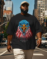 War - themed Silhouettes  Men's Plus Size Short Sleeve T-Shirt