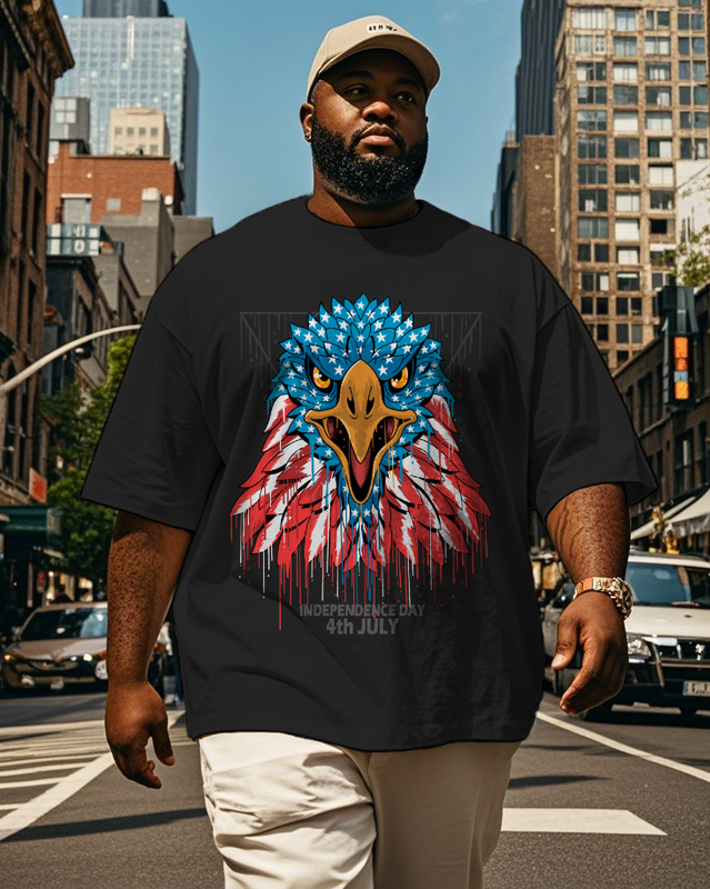 War - themed Silhouettes  Men's Plus Size Short Sleeve T-Shirt