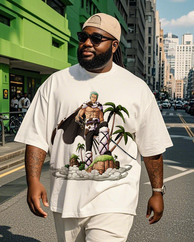 One Piece  Men's Plus Size Short Sleeve T-Shirt