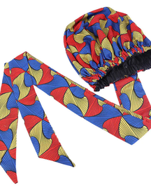 Satin-Lined African Print Headscarf Hat