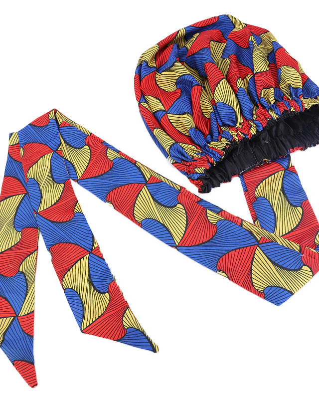 Satin-Lined African Print Headscarf Hat