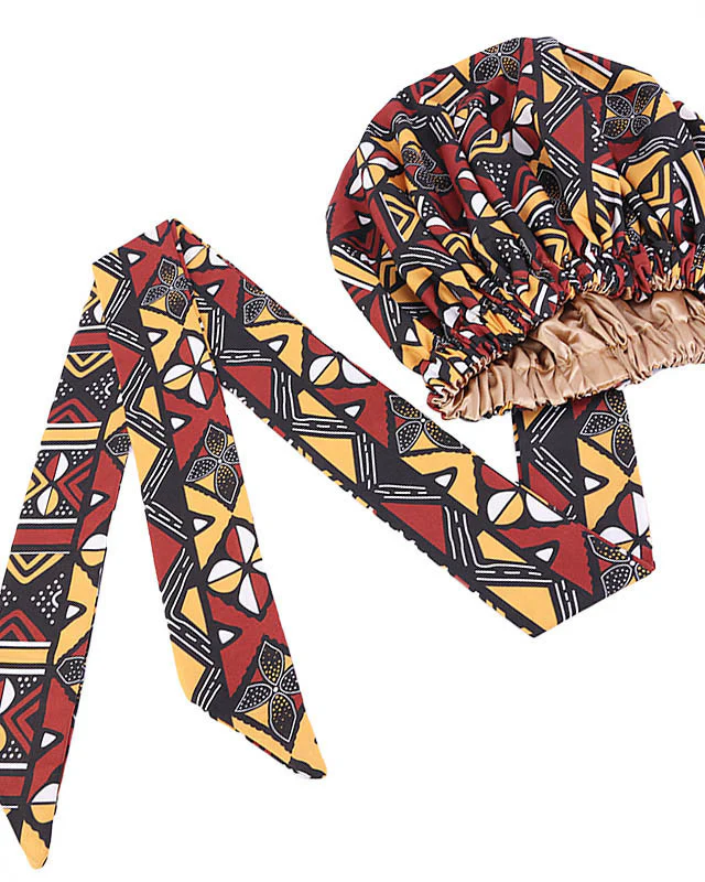 Satin-Lined African Print Headscarf Hat