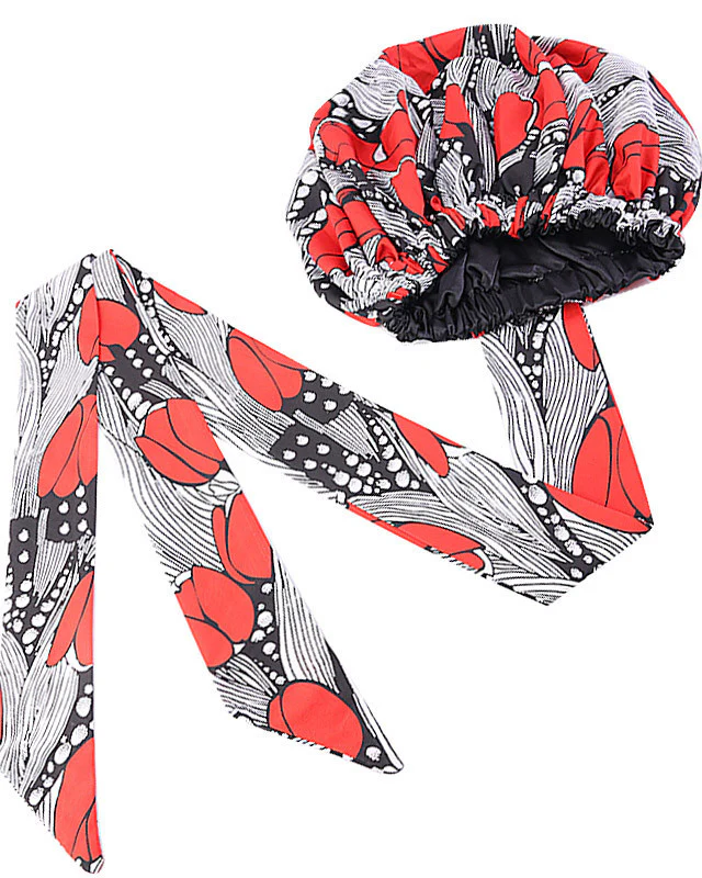 Satin-Lined African Print Headscarf Hat