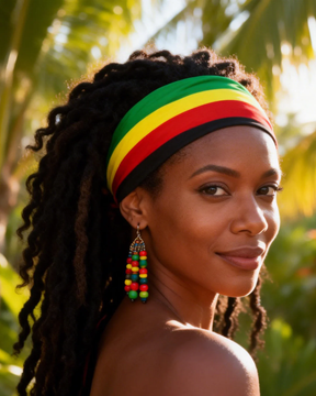 Reggae Color-Stripe Stretch Headband
