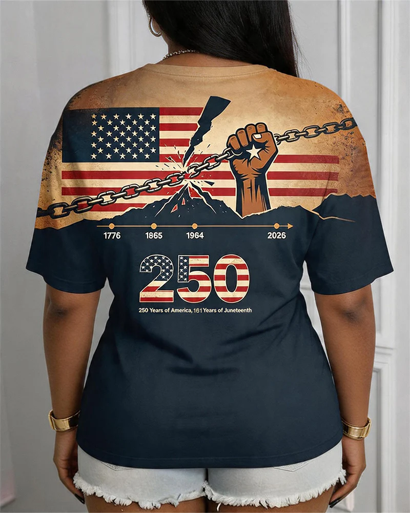 American Flag 250 Anniversary Juneteenth Pattern
