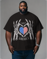 War - themed Silhouettes  Men's Plus Size Short Sleeve T-Shirt