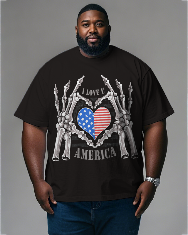 War - themed Silhouettes  Men's Plus Size Short Sleeve T-Shirt