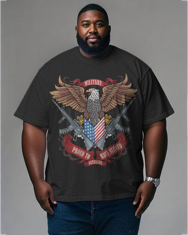 War - themed Silhouettes  Men's Plus Size Short Sleeve T-Shirt