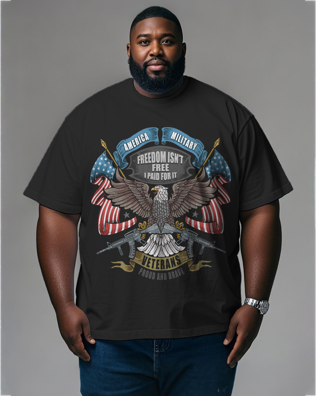 War - themed Silhouettes  Men's Plus Size Short Sleeve T-Shirt
