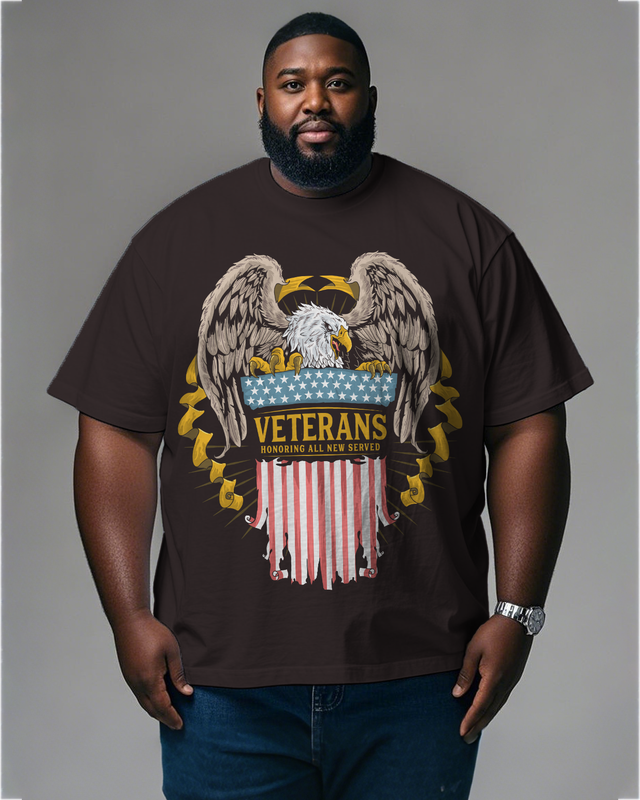 War - themed Silhouettes  Men's Plus Size Short Sleeve T-Shirt